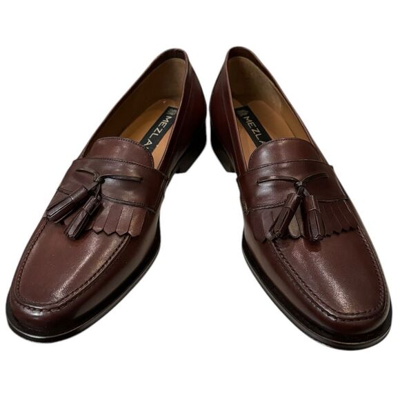 New Mezlan E2391 Cognac Men\'s Leather Dress Shoes Loafers 8.5